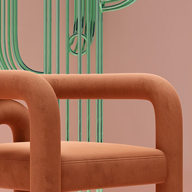 Contemporary Arm Chair Upholstered Open Back Dining Armchair Clearhalo 'Dining Chairs' 'Dining Tables & Seating' 'dining_chair' 'furn' 'furn_dining_chair' 'Furniture' 'Kitchen & Dining Furniture' 1200x1200_b62dbc3e-099c-4669-947c-db9476f25ca2