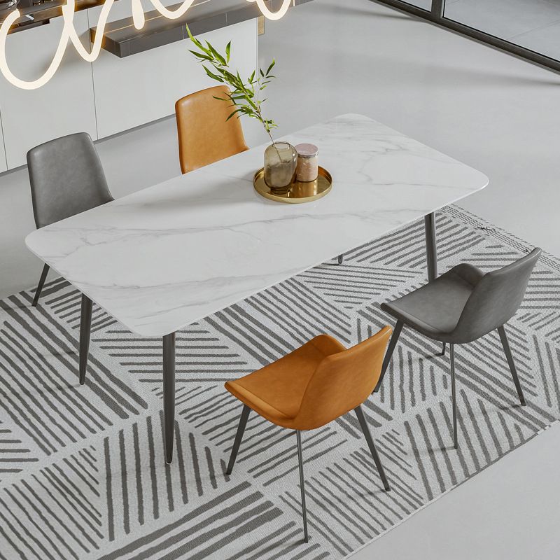 Moderne eetkamer diner keukentafel 4 poten stenen eettafel