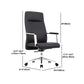 Contemporary Arm Chair Fixed Arms Wheels Black Leather High Back Chair Clearhalo 'furn' 'furn_office_chair' 'Furniture' 'Office Chairs' 'Office Furniture' 'office_chair' 1200x1200_b62f7be9-ef22-4000-8234-a755335fd8f9