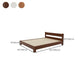 Contemporary Wood Standard Bed, Slat Rectangular Headboard Bed