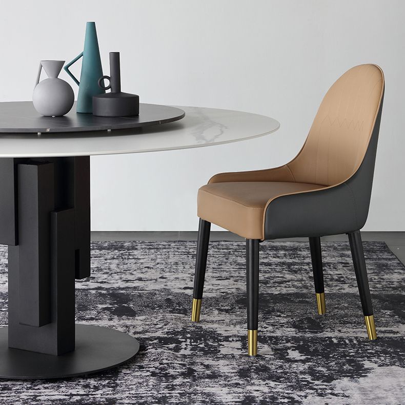 Modern 1/3/4/7 Pieces Dinette Set with White Sintered Stone Top Round Dining Table Set Clearhalo 'Dining Room Sets' 'Dining Tables & Seating' 'dining_room_set' 'furn' 'furn_dining_room_set' 'Furniture' 'furniture_dining_room_set' 'Kitchen & Dining Furniture' 1200x1200_b62fe0ba-3c4a-4119-9626-aaab23fd7f4d