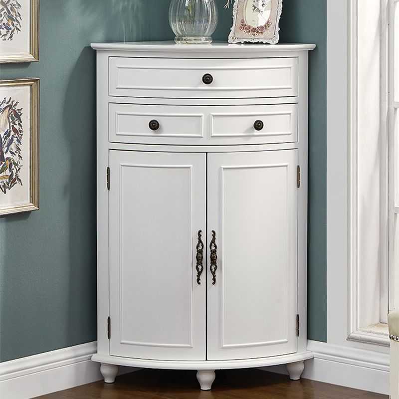 Mid-century Modern 1- Door Wooden Cabinet Rectangle Accent Cabinet with 2-Drawer