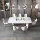 Traditional Luxury Dining Table Rectangle Sintered Stone White Dining Table for Dinning Room Clearhalo ' dining_table' 'Dining Tables & Seating' 'Dining Tables' 'furn' 'furn_dining_table' 'Furniture' 'furniture_dining_table' 'Kitchen & Dining Furniture' 'kitchen&dining_furn' 'kitchen' 'kitchen_dining_table' 1200x1200_b62ff2d7-6c98-4a11-8103-ad8d509cf096