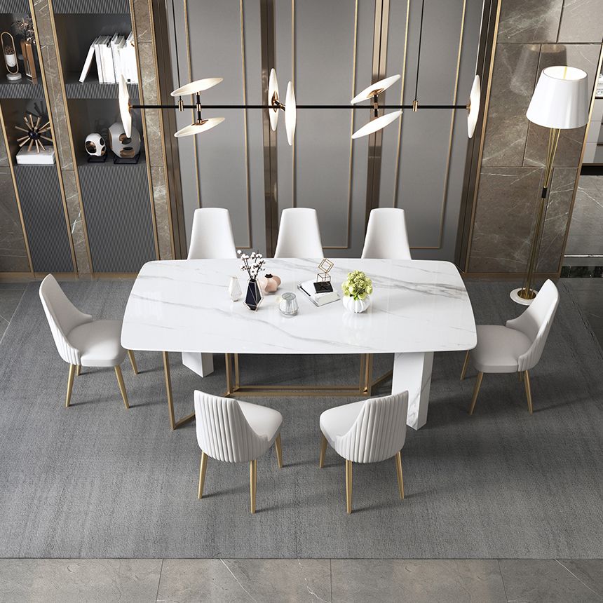 Traditional Luxury Dining Table Rectangle Sintered Stone White Dining Table for Dinning Room Clearhalo ' dining_table' 'Dining Tables & Seating' 'Dining Tables' 'furn' 'furn_dining_table' 'Furniture' 'furniture_dining_table' 'Kitchen & Dining Furniture' 'kitchen&dining_furn' 'kitchen' 'kitchen_dining_table' 1200x1200_b62ff2d7-6c98-4a11-8103-ad8d509cf096