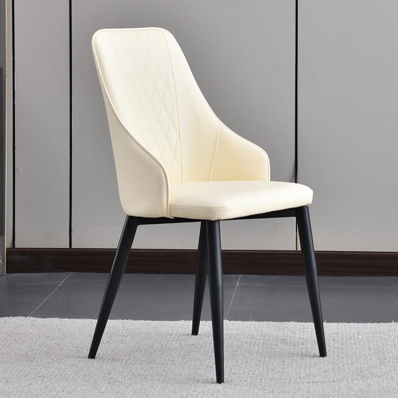 Contemporary Faux Leather Dining Chairs Metal Parsons Side Chair Clearhalo 'Dining Chairs' 'Dining Tables & Seating' 'dining_chair' 'furn' 'furn_dining_chair' 'Furniture' 'Kitchen & Dining Furniture' 1200x1200_b631b98c-073c-47e9-9b35-38a1d79a5997