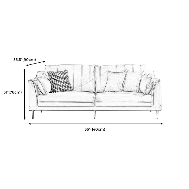 Contemporary Faux Leather Couch Square Arm Sofa with 2 Pillows Clearhalo 'furn' 'furn_sofas' 'Furniture' 'furniture_sofas' 'Living Room Furniture' 'Sofa' 'sofas' 1200x1200_b6331450-3633-443f-a06d-85dcdafe9283