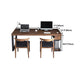 Solid Wood Computer Desk Rectangular Office Desk with Black Iron Leg for Office