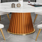 Glam Stone Round Dining Table with Pedestal Table for Dining Room