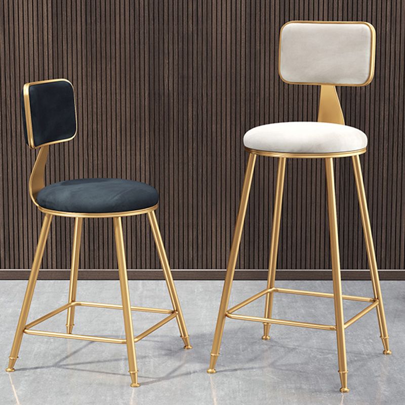 Glam Round Counter Bar Stool Upholstered Backrest Bar Stool with Footrest Clearhalo 'Bar Furniture' 'Bar Stools' 'bar_stools' 'furn' 'furn_bar_stools' 'furniture_bar_stools' 'Kitchen & Dining Furniture' 'kitchen&dining_furn' 'kitchen' 'kitchen_furn' Furniture' 1200x1200_b635c618-2de6-4748-ae0f-80f96108d42e