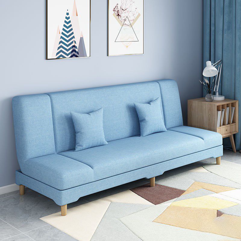 31.5 "Hコンテンポラリーコットンブレンドアームレスコンバーチブルスリーパーソファ2枕付き