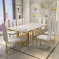Metal Traditional Luxury Rectangle Indoor Table Sintered Stone Top Table for Dining Room Clearhalo ' dining_table' 'Dining Tables & Seating' 'Dining Tables' 'furn' 'furn_dining_table' 'Furniture' 'furniture_dining_table' 'Kitchen & Dining Furniture' 'kitchen&dining_furn' 'kitchen' 'kitchen_dining_table' 1200x1200_b6379745-00bc-48b7-994e-4b8f36709004