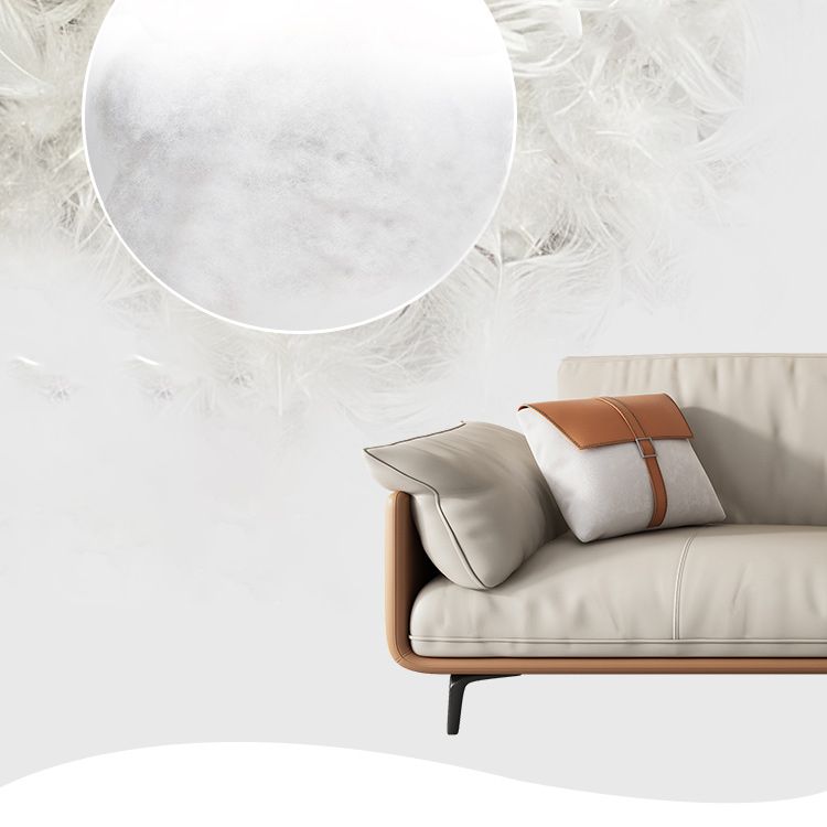 Zeitgenössischer 32,67 "hoher echter Lederkissen -Oberarmsofa