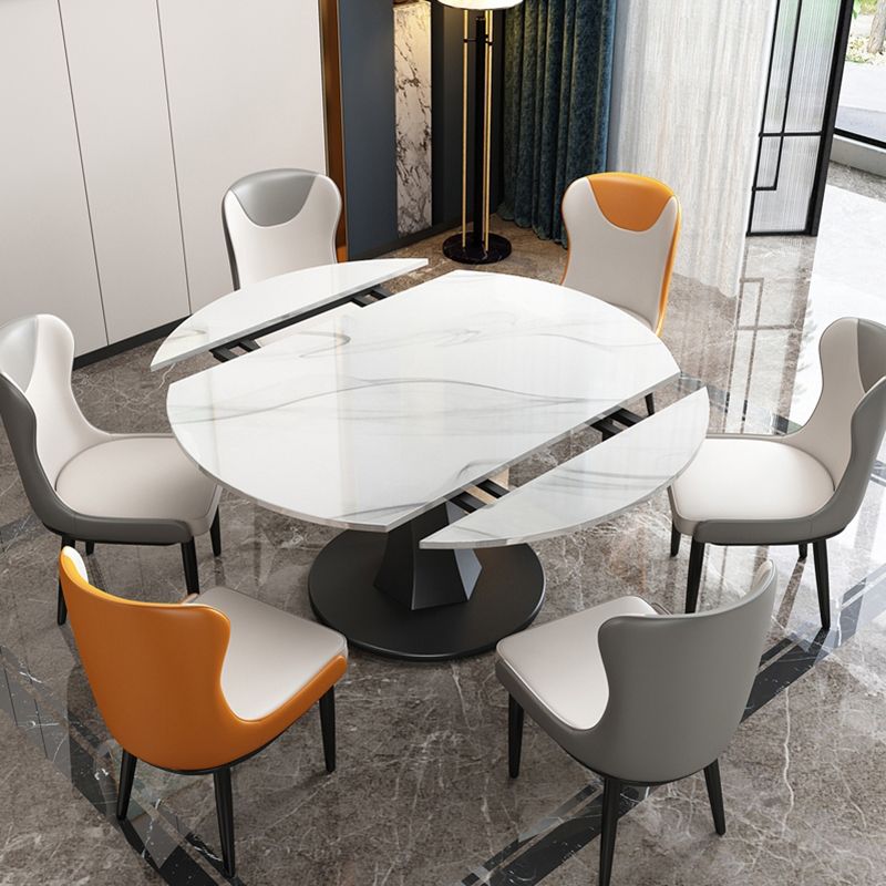 Simplicity Round Dining Room Table Sintered Stone Table with Pedestal Base Clearhalo ' dining_table' 'Dining Tables & Seating' 'Dining Tables' 'furn' 'furn_dining_table' 'Furniture' 'furniture_dining_table' 'Kitchen & Dining Furniture' 'kitchen&dining_furn' 'kitchen' 'kitchen_dining_table' 1200x1200_b6396bf0-be23-4f0a-bda3-362bc096ec47