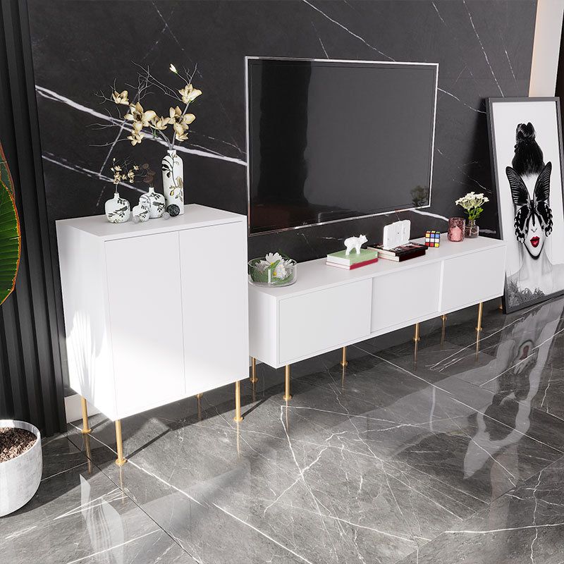 Glam TV Media Stand 16" W Enclosed Storage TV Stand Console with Cabinet Clearhalo 'furn' 'furn_tv_stands_entertainment_centers' 'Furniture' 'Living Room Furniture' 'TV Stands & Entertainment Centers' 'TV Stands & Media Storage Furniture' 'tv_stands_entertainment_centers' 1200x1200_b63c66b3-558a-4c06-9513-35a0446fb2c1