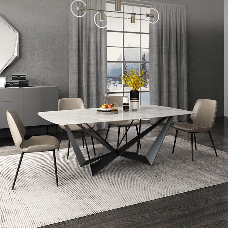 Contemporary 1/4/5 Pieces Dining Room Set Sintered Stone Dining Table Set Clearhalo 'Dining Room Sets' 'Dining Tables & Seating' 'dining_room_set' 'furn' 'furn_dining_room_set' 'Furniture' 'furniture_dining_room_set' 'Kitchen & Dining Furniture' 'kitchen&dining_furn' 'kitchen' 1200x1200_b63d009c-d1ce-48d6-b83e-4dfeab3e7315