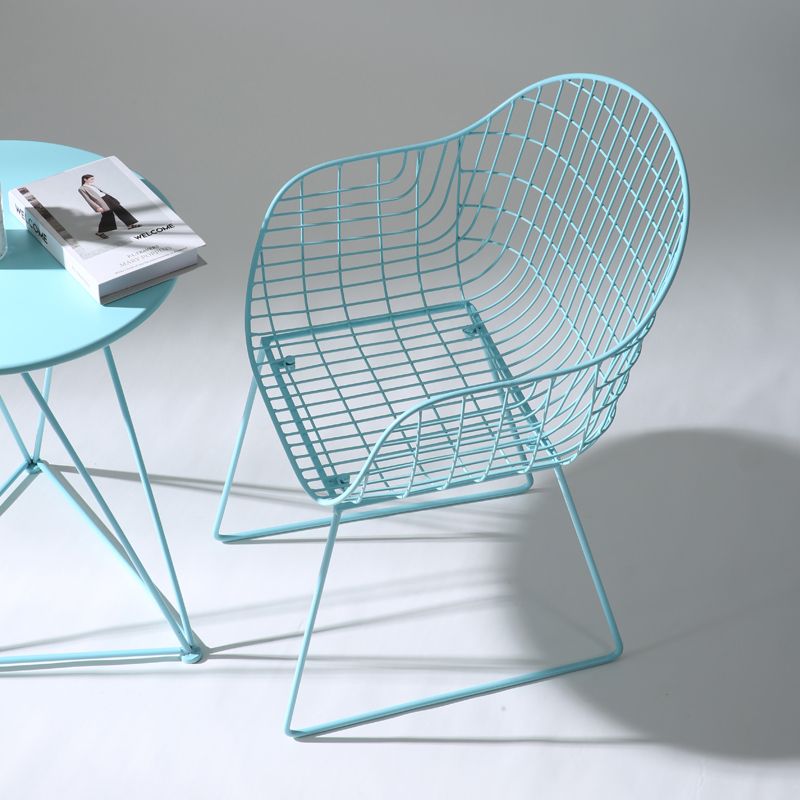 Contemporary Style Metal Dining Room Chair Windsor Back Arm Chair for Kitchen Clearhalo ' kitchen&dining_furn' 'Dining Chairs' 'Dining Tables & Seating' 'dining_chair' 'furn' 'furn_dining_chair' 'Furniture' 'furniture_dining_chair' 'Kitchen & Dining Furniture' 'kitchen' 1200x1200_b63f987f-22b0-412e-8712-9fcfe37e355d