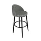 Low Back Upholstered Dining Stools Bucket Bar Stools with Footrest