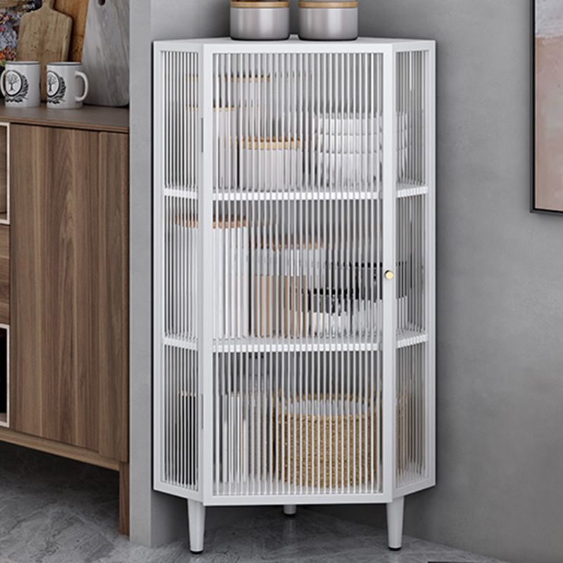 Contemporary Storage Sideboard Metal Dining Sideboard with Glass Door Clearhalo 'buffet_sideboard' 'Buffets & Sideboards' 'furn' 'furn_buffet_sideboard' 'Furniture' 'Kitchen & Dining Furniture' 1200x1200_b640f5c4-ea53-4028-b85d-4de5ae7e7913