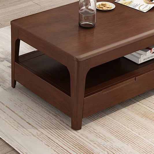17.7" Tall Wood Rectangular Table Top 4 Legs Coffee Table with Storage Clearhalo 'Coffee & Accent Tables' 'Coffee Tables' 'coffee_tables' 'furn' 'furn_coffee_tables' 'Furniture' 'Living Room Furniture' 1200x1200_b642771a-bf45-4528-9925-04fef41de7a5
