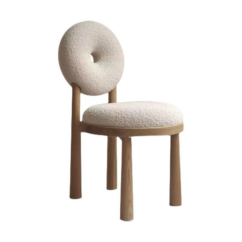 Contemporary Upholstered Armless Chair Home Metal Legs Dining Chair