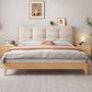 Solid Color Panel Bed Upholstered Headboard Scandinavian Standard Bed