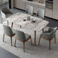 Mid-Century Modern Stone Dining Table Rectangle Dining Table with Solid Wood Legs Clearhalo 'Dining Tables & Seating' 'Dining Tables' 'dining_table' 'furn' 'furn_dining_table' 'Furniture' 'Kitchen & Dining Furniture' 1200x1200_b6469f3a-f059-427f-b0c1-ca62b97f4347