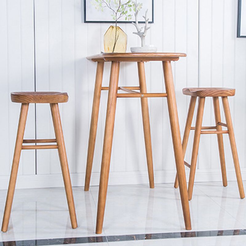 Industrial Armless Bar Stools Solid Wood Dining Stool with Footrest Clearhalo 'Bar Furniture' 'Bar Stools' 'bar_stools' 'furn' 'furn_bar_stools' 'Furniture' 'Kitchen & Dining Furniture' 1200x1200_b646fed0-b041-4259-9b71-6b8156a382d8