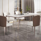 White and Purple Dining Table Modern Stone and Metal Dining Room Table Clearhalo 'Dining Tables & Seating' 'Dining Tables' 'dining_table' 'Furniture' 'furniture_dining_table' 'Kitchen & Dining Furniture' 1200x1200_b6476a3a-b959-4f4e-97f3-88c52a2b5998