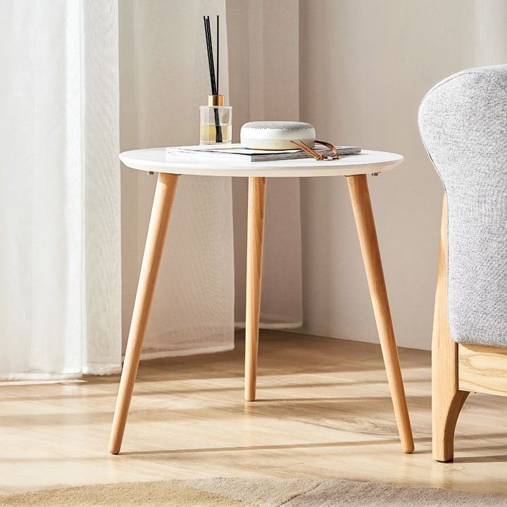 Contemporary Wood 3 Legs Round Living Room Accent Side Table Clearhalo 'Coffee & Accent Tables' 'End & Side Tables' 'end_side_tables' 'furn' 'furn_end_side_tables' 'Furniture' 'Living Room Furniture' 1200x1200_b64800e3-c006-4f15-92ee-8308ab8e3f09