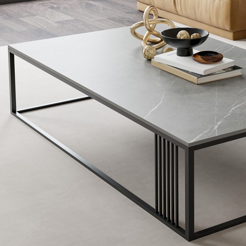 Metal Frame Rectangular Coffee Table Stone Top Cocktail Table Clearhalo 'Coffee & Accent Tables' 'Coffee Tables' 'coffee_tables' 'furn' 'furn_coffee_tables' 'Furniture' 'Living Room Furniture' 1200x1200_b64a3579-dc22-4a85-a66b-9bf04083ec1c