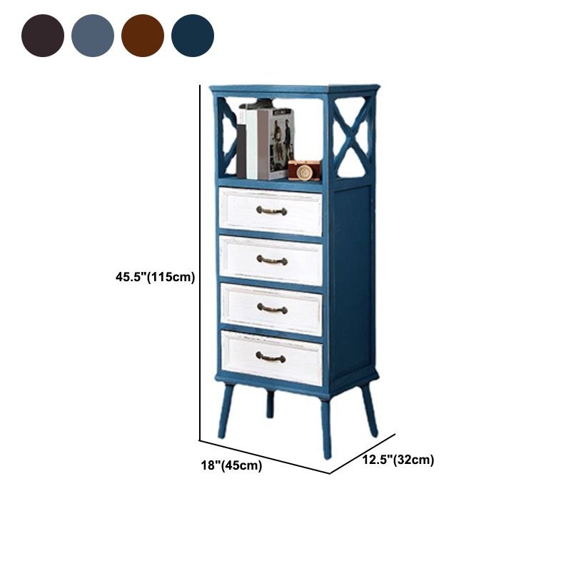 Cofre de acento de madera contemporáneo con cajones y estante de 12.59 "de ancho