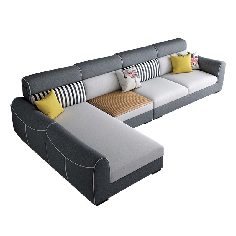 Canapé de bras carré moderne avec oreiller cousu en arrière pour l'appartement et le salon