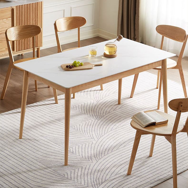 Modern de comedor de madera maciza juego de comedor de 5 piezas para cocina