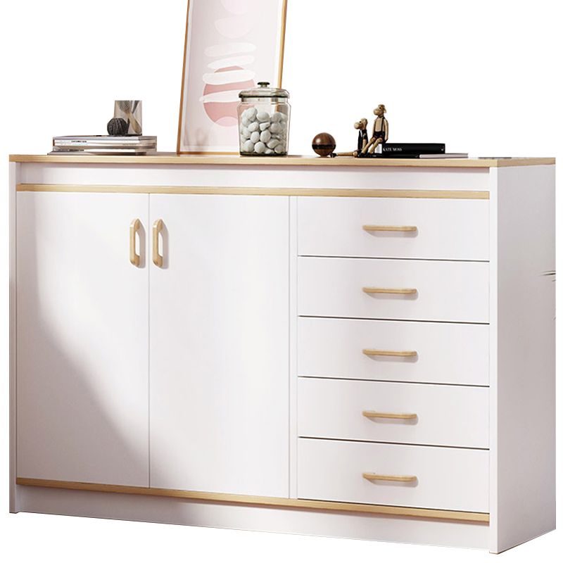 13.38" Wide Rectangle Accent Chest White Wood Accent Cabinet