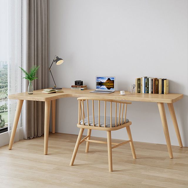 Modern Solid Wood Writing Desk L-Shape Office Desk for Office Clearhalo 'furn' 'furn_office_desk' 'Furniture' 'Office Desks' 'Office Furniture' 'office_desk' 1200x1200_b65033d1-0196-4566-a730-0dbd68113855