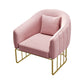 Velvet Arm Chair Sloped Arms Accent Chair with Basic Four Leg