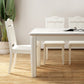 White Rectangle Dining Site Table Marble Dining Room Collection with 4-foot