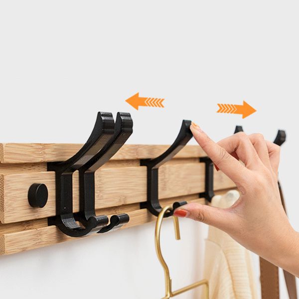 Zeitgenössischer Eingangs -Kit Holzwand montiert Doppelteckhaken enthalten Hallstand