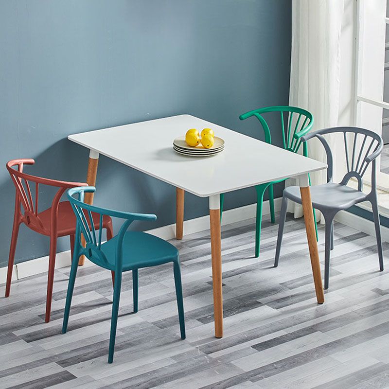 Contemporary Stackable Chairs Dining Kitchen Arm Chair with Plastic Legs Clearhalo 'Dining Chairs' 'Dining Tables & Seating' 'dining_chair' 'Furniture' 'furniture_dining_chair' 'Kitchen & Dining Furniture' 1200x1200_b653d637-b628-4fd5-82c8-ba273b530f62