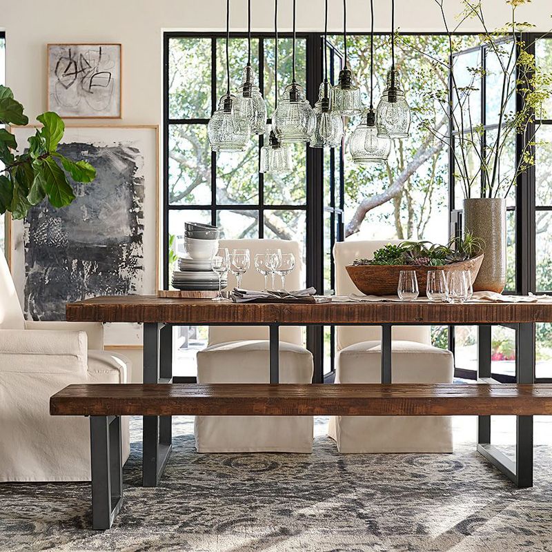 Metal Industrial Rectangular Dining Table Solid Wood Table with Trestle Clearhalo ' dining_table' 'Dining Tables & Seating' 'Dining Tables' 'furn' 'furn_dining_table' 'Furniture' 'furniture_dining_table' 'Kitchen & Dining Furniture' 'kitchen&dining_furn' 'kitchen' 'kitchen_dining_table' 1200x1200_b654282f-4cf1-4b0e-ae8d-5e62cb249294
