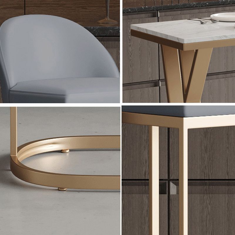 Glam Bar Table Set 1/2/5 Pieces Rectangle Bar Table with Metal High Stools for Kitchen Clearhalo 'Bar Furniture' 'furn' 'furn_home_bar_bar_sets' 'Furniture' 'Home Bars & Bar Sets' 'home_bar_bar_sets' 'Kitchen & Dining Furniture' 1200x1200_b6548833-bedc-41e4-bfb9-9ba4bc7d0863
