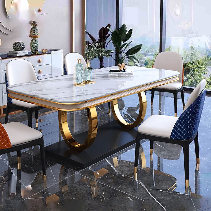 Stone Top Dining Table Traditional Luxury Table with Pedestal in Gold Clearhalo 'Dining Tables & Seating' 'Dining Tables' 'dining_table' 'furn' 'furn_dining_table' 'Furniture' 'furniture_dining_table' 'Kitchen & Dining Furniture' 'kitchen' 'kitchen_dining_table' 1200x1200_b654938e-465e-4cba-bad7-eee171a6f2cc