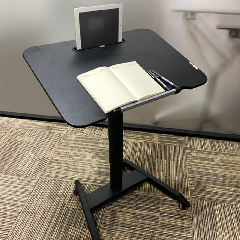 Rectangular Shaped Office Task Desk Wood Brown/Black/White Writing Desk with Wheels Clearhalo 'furn' 'furn_office_desk' 'Furniture' 'Office Desks' 'Office Furniture' 'office_desk' 1200x1200_b654eda4-d674-4e89-847d-164fbdc6113c