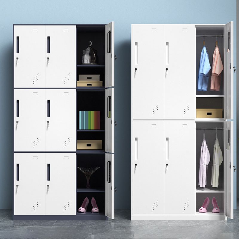 Contemporary Style Wardrobe Metal Home Wardrobe Closet with Doors Clearhalo 'Armoires & Wardrobes' 'armoires_wardrobes' 'Bedroom Furniture' 'furn' 'furn_armoires_wardrobes' 'Furniture' 1200x1200_b6558da0-8301-41f1-b877-0251f45f6506