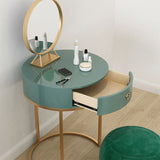 Glam Style 1- Table de maquillage en bois de tiroir en vert