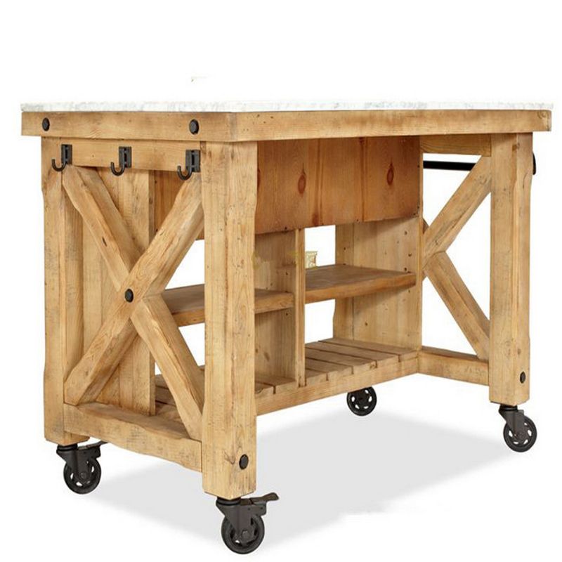 Modern Style Rolling Kitchen Cart Wood Rectangular Kitchen Island Cart with Towel Rack Clearhalo 'furn' 'furn_kitchen_islands_carts' 'Furniture' 'Kitchen & Dining Furniture' 'Kitchen Islands & Carts' 'kitchen_islands_carts' 1200x1200_b656623a-9d29-4353-b7ee-c7dbe870be50