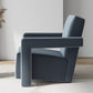 Contemporary Fabric Arms Included Square Arms Fixed Back Accent Room Chair