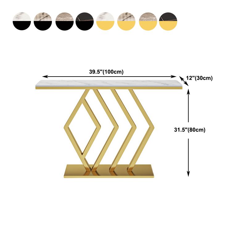 Tavola della console di base ione con top di pietra rettangolare per tavolo accento della sala