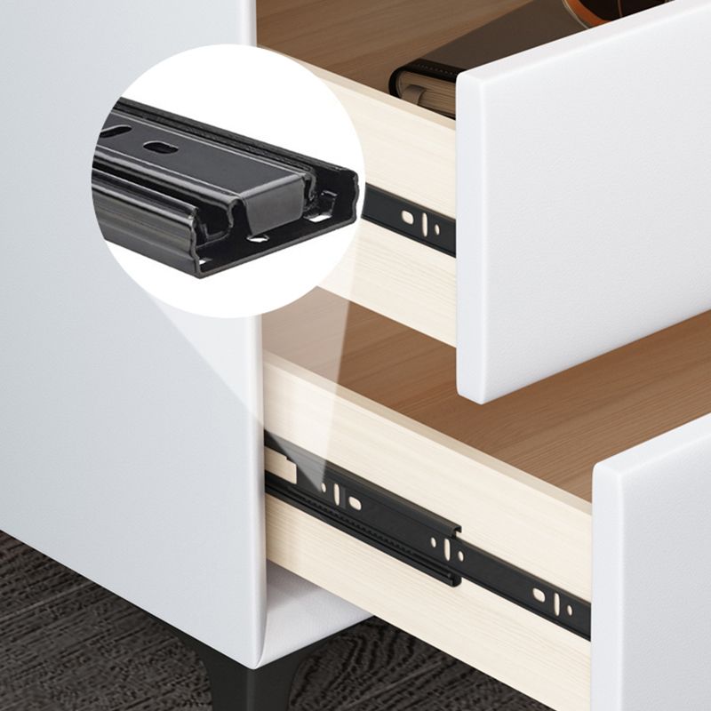 Comodino da 20 "hindici da 2-cassetto comodino moderno comodino da letto in pelle finta con gambe