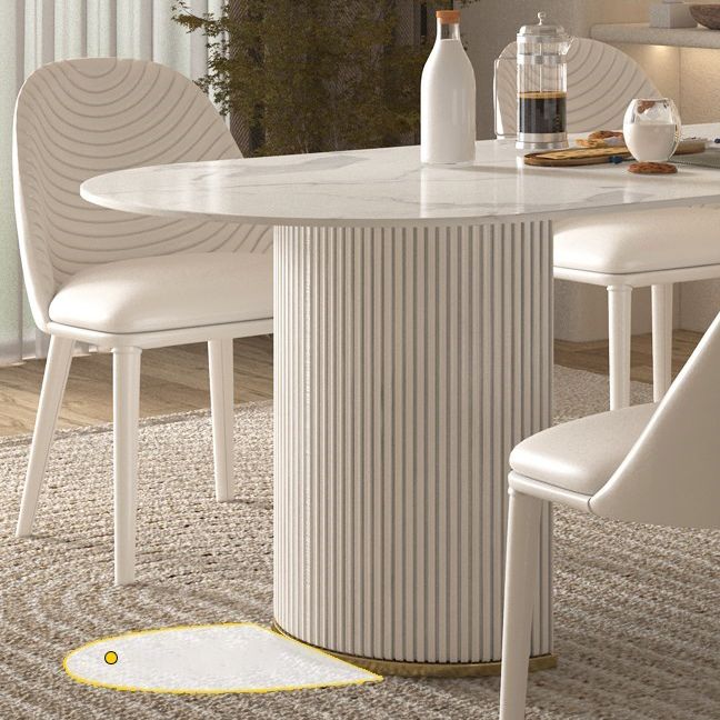 Mesa de comedor de lujo tradicional mesa de comedor ovalado con pedestal doble